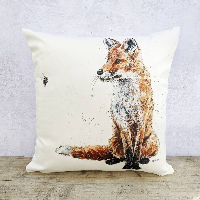 Fox and Bee Super Soft Cushion image 1