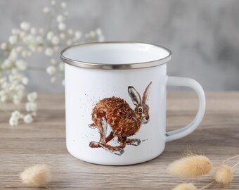 Hare and Leveret (Baby Hare) Enamel Mug