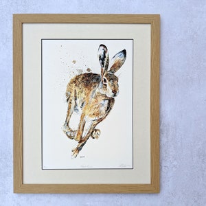 Mounted Limited Edition Giclee Print of 'Forest Gump' Hare image 1