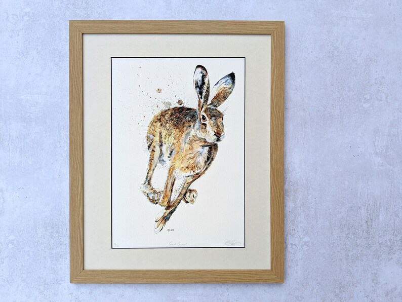Mounted Limited Edition Giclee Print of 'Forest Gump' Hare image 1