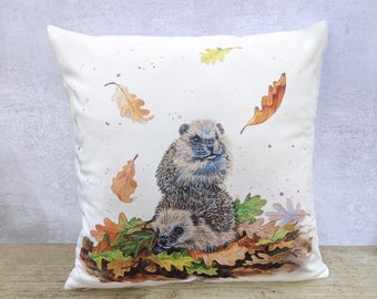 Autumnal Hedgehogs Super Soft Cushion