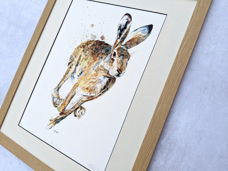 Mounted Limited Edition Giclee Print of 'Forest Gump' Hare image 5
