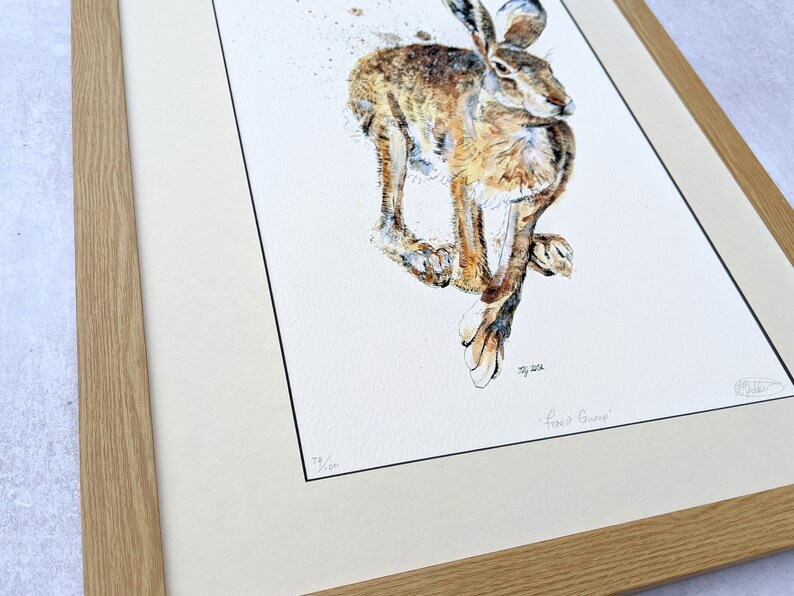 Mounted Limited Edition Giclee Print of 'Forest Gump' Hare image 4