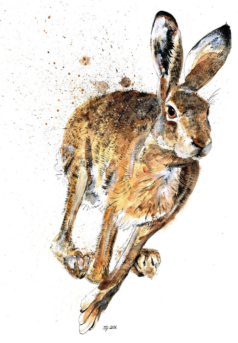 Mounted Limited Edition Giclee Print of 'Forest Gump' Hare image 2