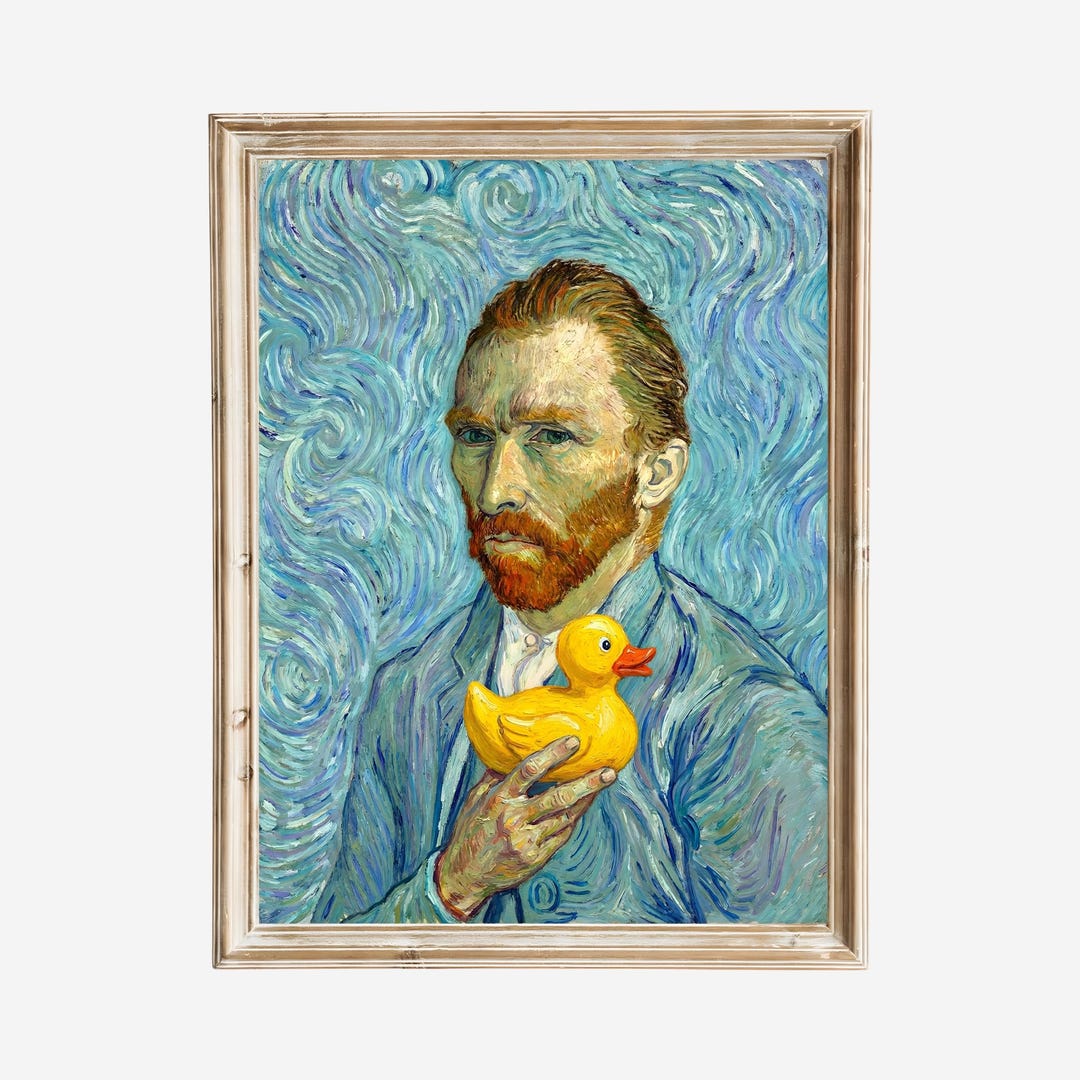 Funny Van Gogh Rubber Duck Art, Eclectic Bathroom Decor, Famous ...