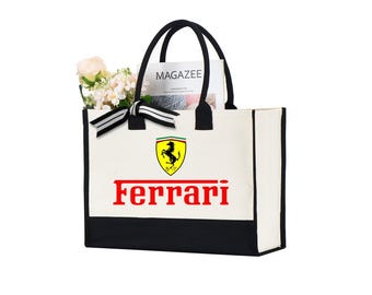 Ferrari Tote Bag, Ferrari Race Tote Bag, Ferrari Lover Bag, Ferrari Owner Gift