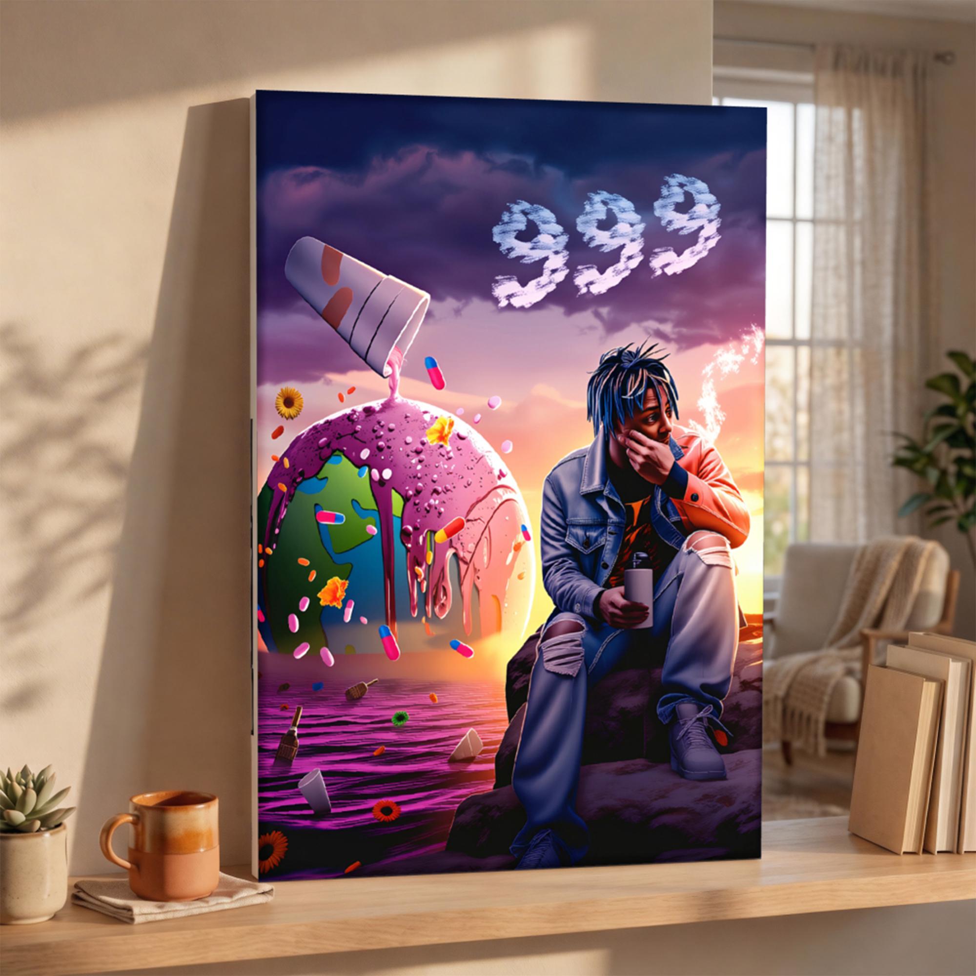 Juice WRLD 999 Surreal Pop Art Canvas Print, Hip Hop Rapper Music Wall ...