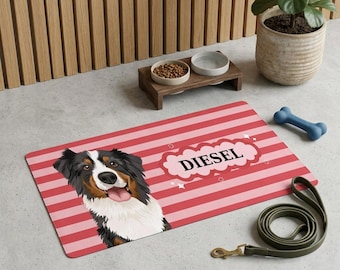 Custom Dog Photo Feeding Mat, Personalized Pet Bowl Mat Non Slip, Cute Pet Placemat, Gift for Dog Owners