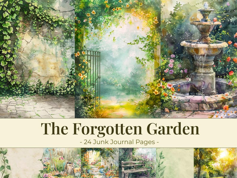 Forgotten Garden Junk Journal Kit, Vintage Floral Junk Journal Pages ...