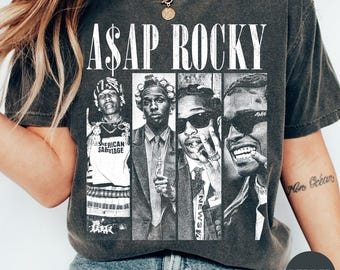ASAP Rocky Vintage Collage Graphic T-Shirt, ASAP Rocky Don’t Be Dumb Shirt, Retro Rap Vintage Graphic Tee, Comfort Colors Unisex Fan Gift