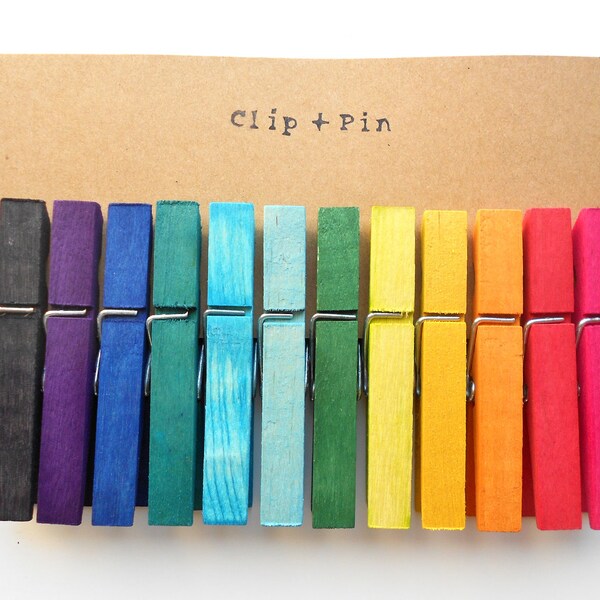 Rainbow Clothespins - Large - Set of 12