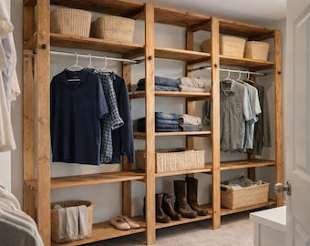 DIY Wood Closet Shelving Plans | Custom Organizer System Blueprint (PDF)