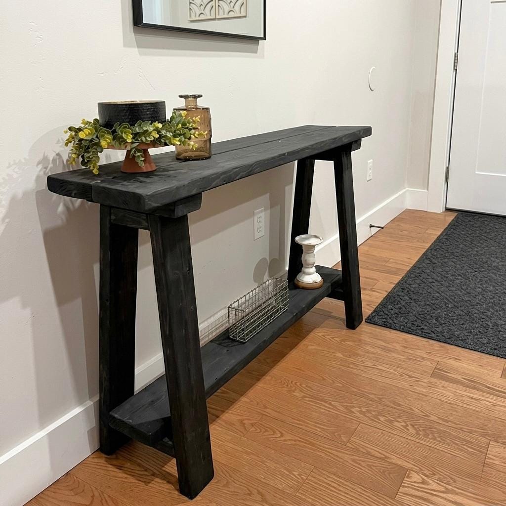 Console Table Plans | Rustic Farmhouse Entryway DIY Woodworking ...