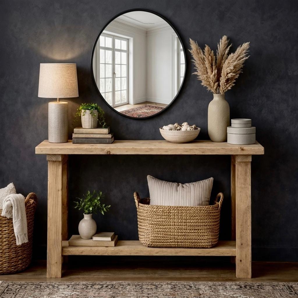 Console Table Plans | Rustic Farmhouse Entryway DIY Woodworking ...