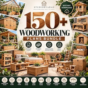 150+ Woodworking Plans Bundle | DIY Furniture, Outdoor, Garden Projects (Digital Download)