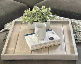 Tongue Groove Ottoman Tray Plans | Rustic Wood Serving Coffee Table Decor (PDF Download)