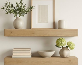 Moderne zwevende planken | Minimalistische houten wandplank DIY-blauwdruk (pdf)