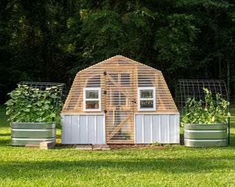 Barn Style Greenhouse Plans | DIY Wooden Garden Blueprint (PDF Download)