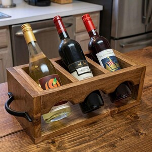 Progetto per portabottiglie in legno / Schema impilabile per riporre e servire il vino sul piano di lavoro (PDF)