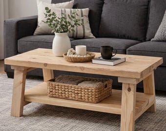 Homestead Coffee Table Plans | Rustic Wood DIY Blueprint (PDF Download)