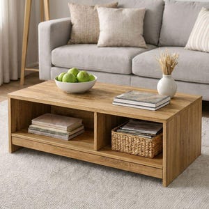 Rectangular Coffee Table Plans | Farmhouse Living Room Woodworking Blueprint (PDF Download)
