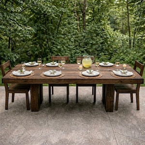 Planos para construir una mesa de comedor moderna para patio / Guía de bricolaje para exteriores (PDF imprimible)