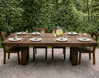 Planos para construir una mesa de comedor moderna para patio / Guía de bricolaje para exteriores (PDF imprimible)