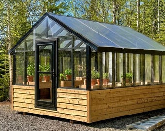 Planos de invernadero de 12 x 16 con acristalamiento de doble pared (PDF) / Construcción de invernadero de jardín (hazlo tú mismo)