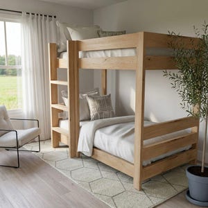 DIY Bunk Bed Plans | Twin Woodworking Guide, Space-Saving Kids Bed (PDF)