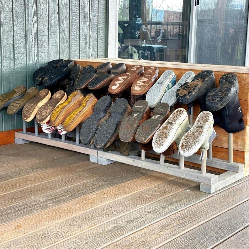 Welly Boot Rack Plans | DIY Wooden Boot Storage Organizer (PDF Download ...