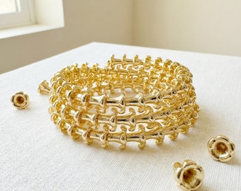 Gold Puakenikeni Beads 11x10mm | Waterproof Hawaiian Flower Beads | Jewelry & Car Lei Making | Bulk Wholesale