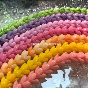 13×14mm Waterproof Hawaiian Pakalana Flower Beads - Resin & Coral Powder for Lei, Jewelry Making，DIY Crafts