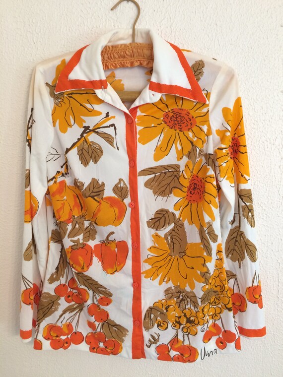 Vintage Vera Neumann Flower Print Blouse