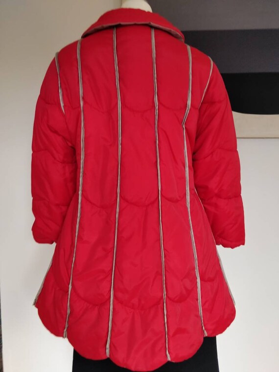 Vintage Reversible Puffy Jacket with  Scallop Edge - image 6