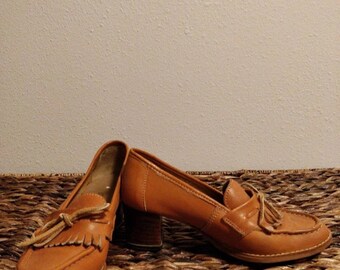 Stacked Heel Loafers - Etsy Australia
