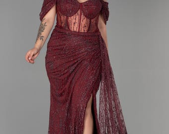 Long Plus Size Evening Dress ABU3097