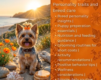 Yorkshire Terrier-eigenaarsgids afdrukbare pdf, Yorkie puppytrainingshandboek, handleiding hondenverzorging speelgoedhonden, educatie kleine huisdieren downloaden e-boek