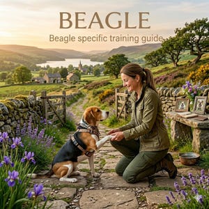 Beagleträningsguide PDF, beaglevalpträningsplan, tips om återkallelse och lydnad, beteendelösningar, e-bok för hundträning Vuxenutbildning för hundar