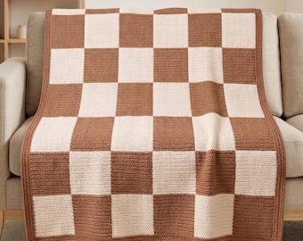 Checkerboard Mosaic Crochet Blanket Pattern PDF, Overlay Mosaic Crochet Chart, Modern Geometric Blanket Pattern, Crochet Throw Pattern