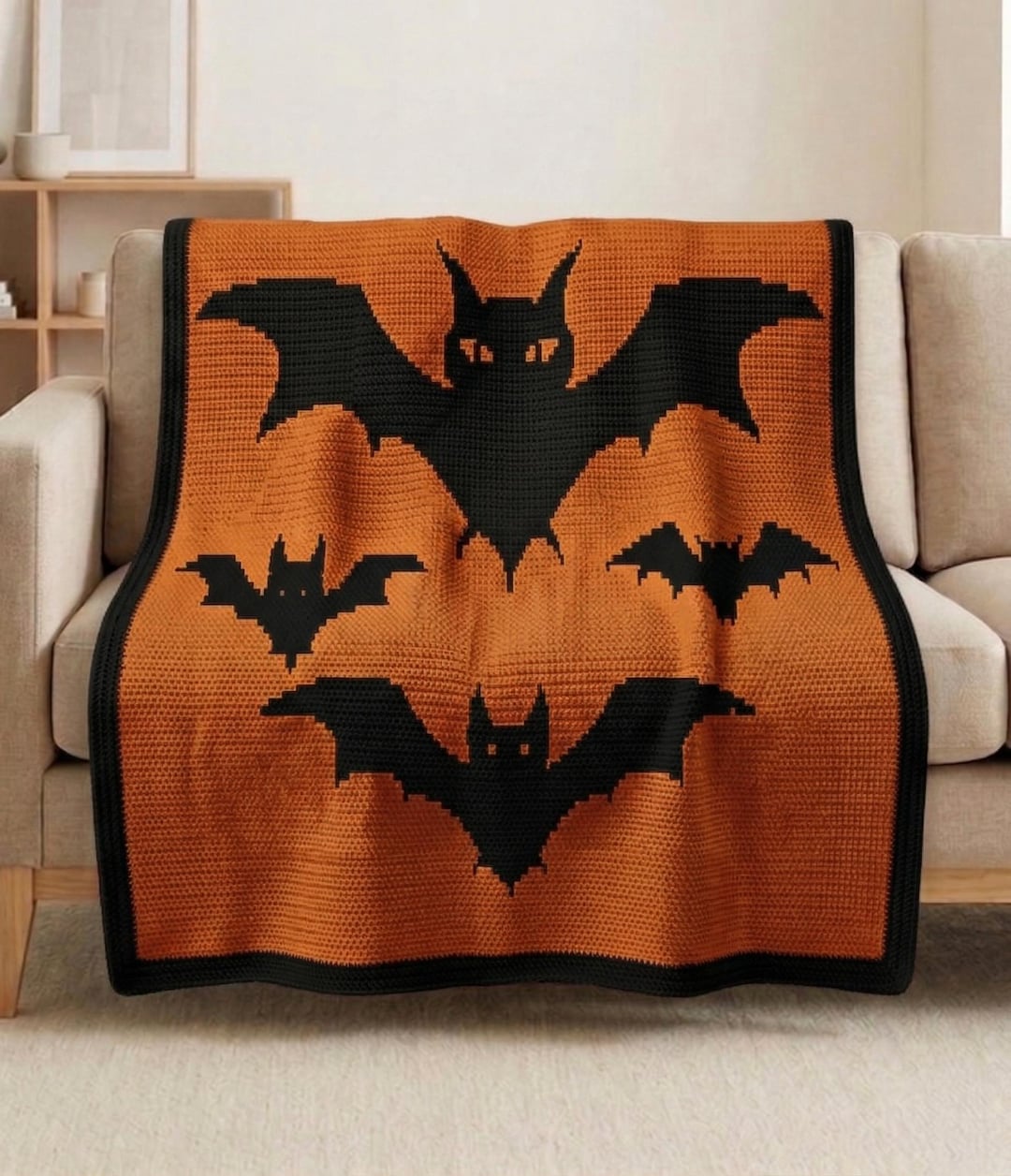 Bat Blanket Pattern Bat Mosaic Crochet Blanket Pattern PDF, Overlay Mosaic Crochet Chart ...