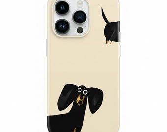 Funny Dachshund Phone Case, Cute Weiner Dog Phone Case, Minimalist Doxie Aesthetic Cover, Sausage Dog Gift for Dog Lover