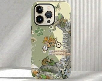 Retro Frog and Friends Phonecase, Cute Matching Friendship Gift,  Best Friend Quote Phone Case,  Goblincore Nature Cute Bestie Gift