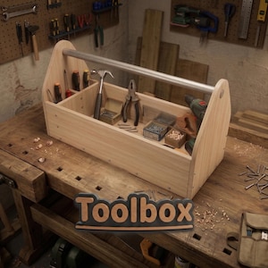 Toolbox Plans – Wooden Tool Box | DIY Woodworking Project | Digital Download (Imperial & Metric)