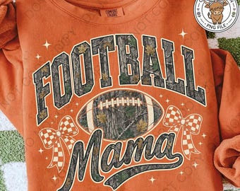 Camo Checkered Football Mama PNG, Trendy Football Shirt PNG, Game Day Football Mom Touchdown Sublimation Design (Digital Download)