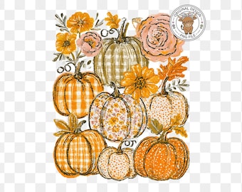 Brushstroke Pumpkins png, Fall Vibes Png, Coquette Pumpkin Png, autumn png, trendy fall png, Fall Sublimation Designs