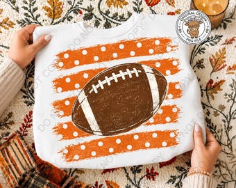 Striped Football png, Custom Color Football Clipart Trendy Shirt Designs PNG, DTF & Sublimation Print Ready (Digital Download)