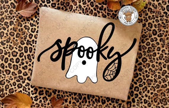 Cute Spooky Ghost Halloween Png, Striped Preppy Halloween Shirt PNG DTF Print Ready Design (Digital Download)