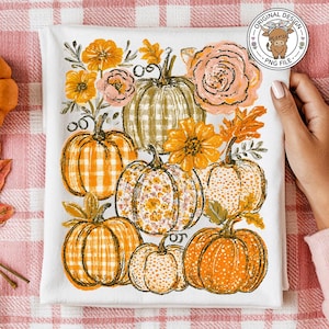 Pompoenen met penseelstreken png, Herfstsfeer png, Coquette pompoen png, herfst png, trendy herfst png, Herfst sublimatie ontwerpen