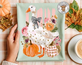 Preppy Fall Silly Goose Pumpkins Trendy Shirt Designs PNG, DTF & Sublimation Print Ready