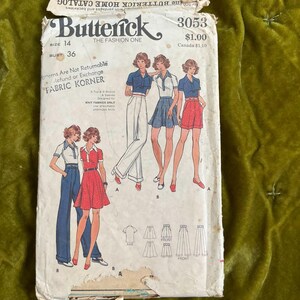 VINTAGE Butterick 3053 | Top Skirt Pants Shorts | 14 | UNCUT